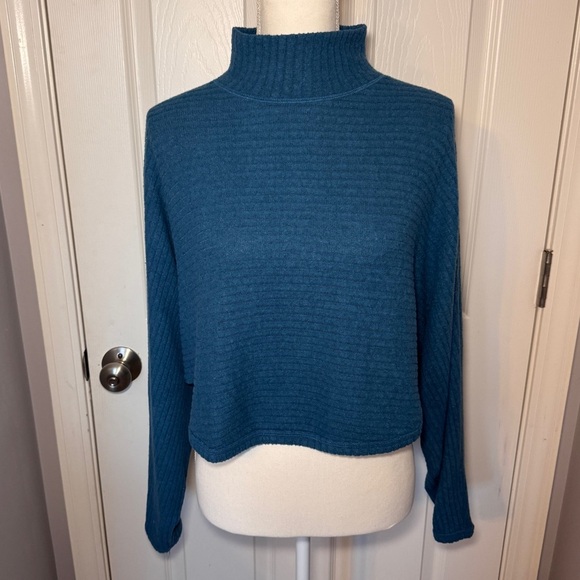 Pilcro Cozy Ribbed Turtleneck Batwing Pullover - Picture 1 of 9